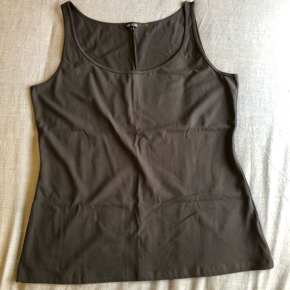 Nic + Zoe gray stretchy tank XL